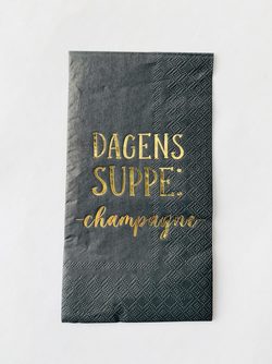 Serviett Dagens Suppe: Champagne 33×40 Cm   Svart - Trend Design