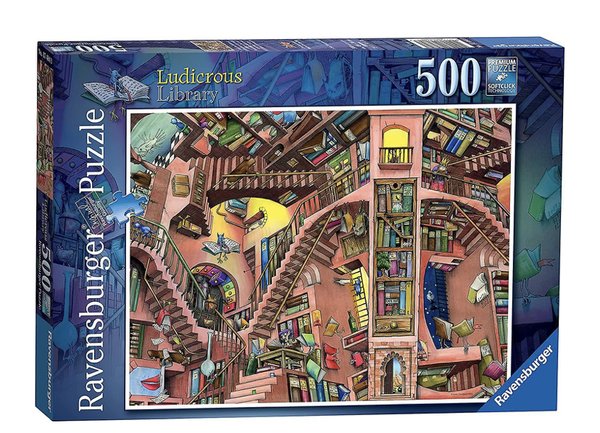 Ravensburger puslespill 500 Latterlig bibliotek