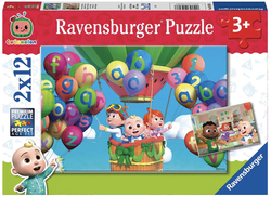 Ravensburger puslespill 2x12 Cocomelon, lek og lær - lev uke 6 2x12 biter - Ravensburger