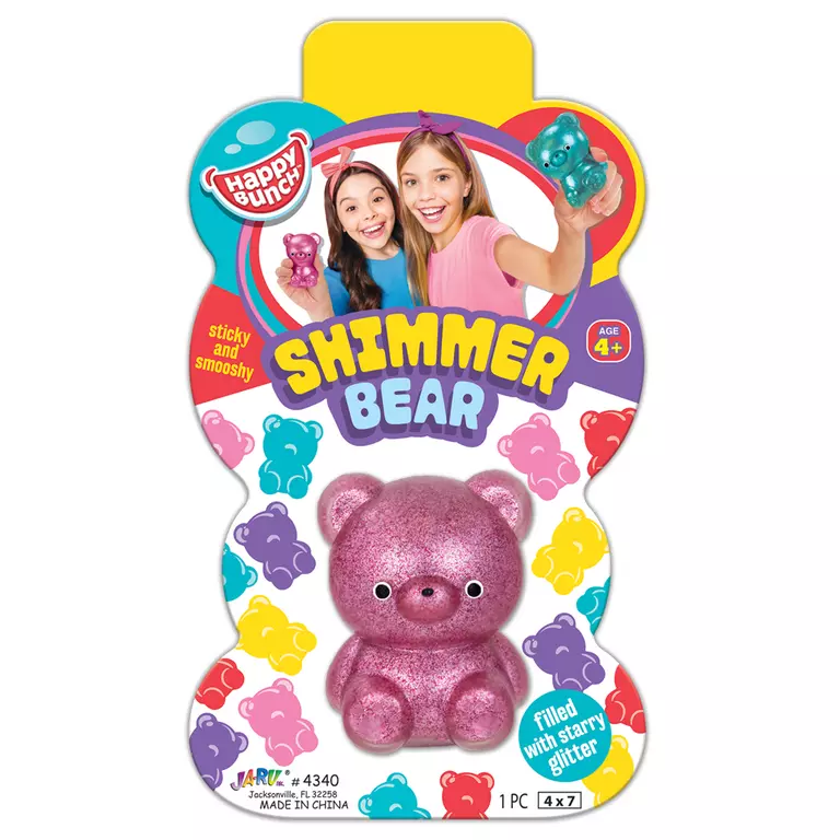 Ja-Ru Happy Bunch Shimmer Bear Stress Leketøy Rosa - Småvarer