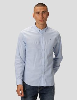 Oxford Strech Stripe Blue/White Stripe - Clean cut 