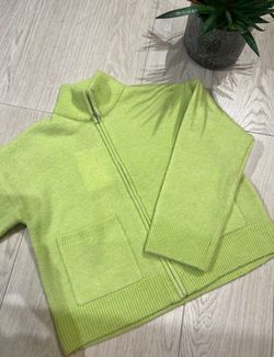 Sia knit Zipper Cardigan Lime - Selected femme