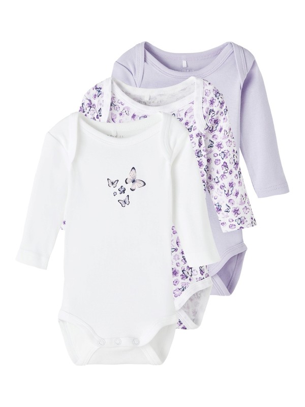 NBFBODY 3P LS PURPLE FLOWER  