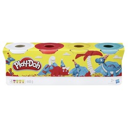 Play-Doh 4pk - Kvit, raud, gul og blå  4pk, 4 farger - PLAY-DOH