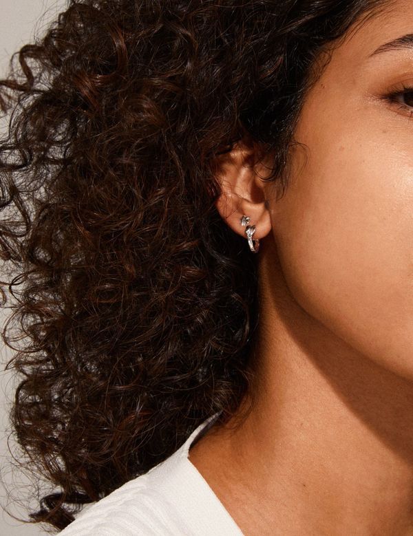 Peace huggie hoops øredobber 2-i-1 sett