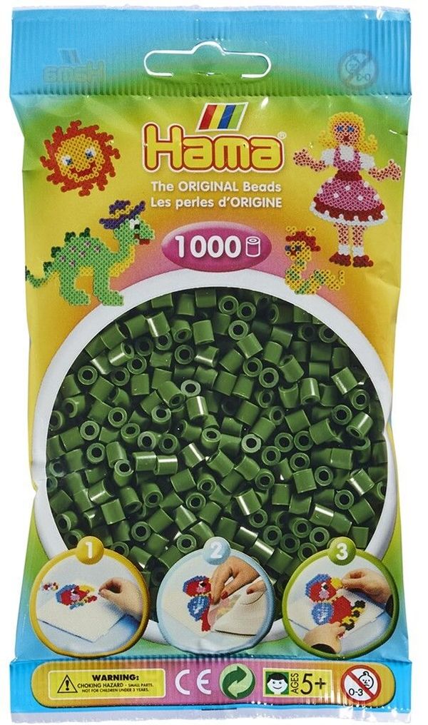 Hama Midi beads 1000 pcs. Forest Green 207-102