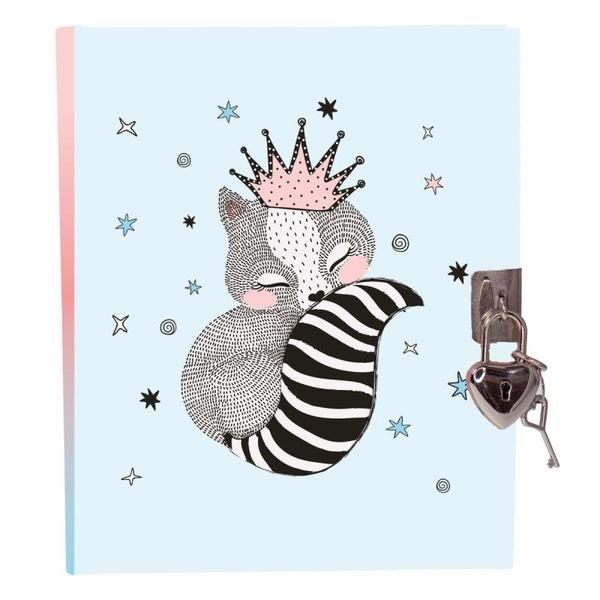 DAGBOK M/LÅS "BLOMST" TINKA