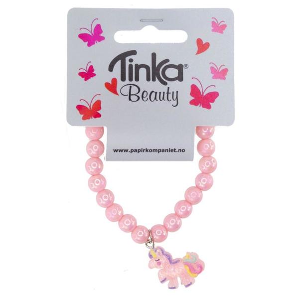 ARMBÅND ROSA PERLER M/UNICORN TINKA BEAUTY