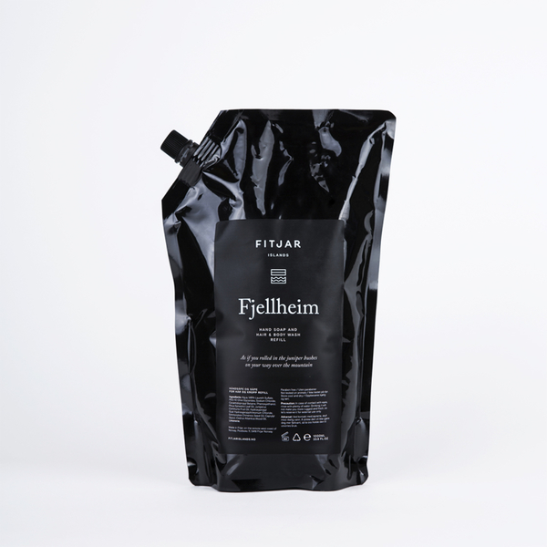 Fjellheim Håndsåpe og Såpe for Hår og Kropp 1L Refill