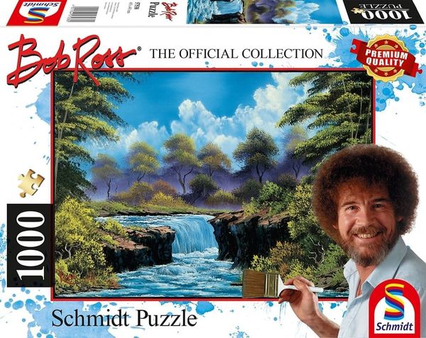 Schmidt puslespill 1000 Bob Ross: Waterfall in the glade 