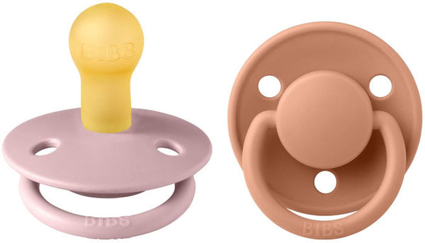 Bibs Smokk De lux Naterual Rubber 2 pack Size 1 - Pink Plum / Peach 