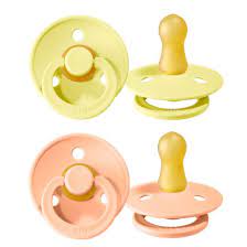 Bibs Smokk Colour 2 Pack Natural Rubber Size 1 - Sunshine / Peach Sunset Sunshine / Peach Sunset - Bibs