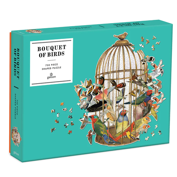 Galison puslespill 750 shaped - Bouquet of Birds