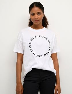 Kettie T-shirt Hvit mønster - Kaffe Clothing
