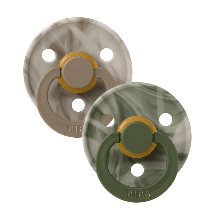 BIBS Colour 2pk tie dye camo green mix/Natural rubber latex - Round str 1