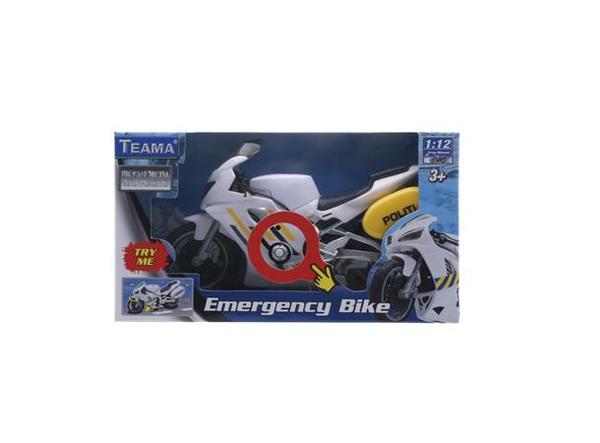 NORSK POLITIMOTORSYKKEL M/LYD (20CM)