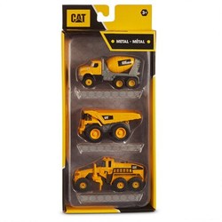 CAT 10cm Metal 3pk - Sementbil, Dumper og Veihøvel sementbil, dumper og veihøvel - Leiker