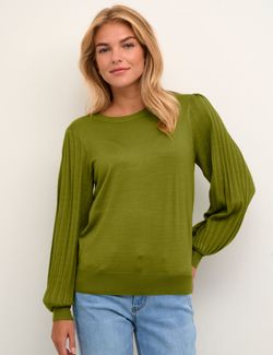 Lone knit Pullover  Calla Green - Kaffe Clothing