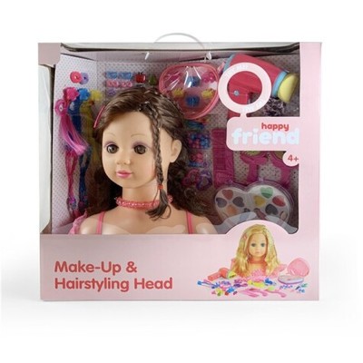 DUKKE - HF SMINKE- OG HÅRDUKKE BROWN Rosa - happy friend