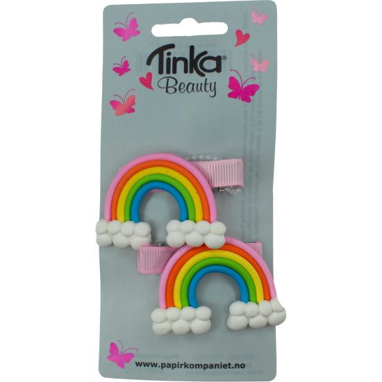 HÅRKLIPS 2 STK REGNBUE TINKA BEAUTY