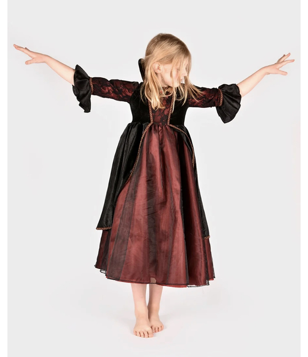 Den gode feen Vampyrkjole sort/rød 5-6år
