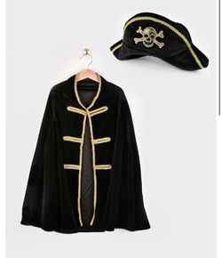 Den gode feen Piratkappe+hatt  3-8år 3-8år - Karneval