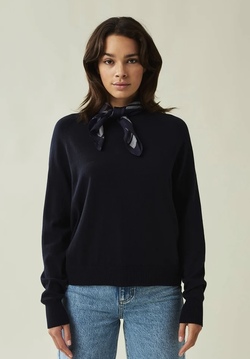 Freya Cotton/Cashmere Sweater Dark blue - Lexington
