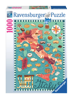 Ravensburger puslespill 1000 Kart over Italia, søtt 1000 biter - Ravensburger