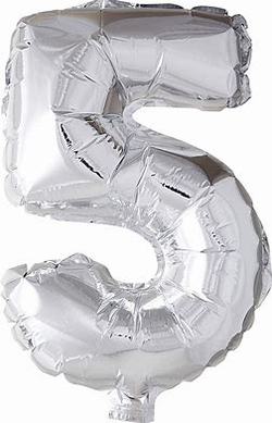 Folieballong - 5 Sølv - Salg