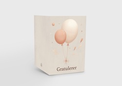 Kort m/konvolutt, Gratulerer - Ballonger - VRPrintogDesign Gratulerer - Design kort