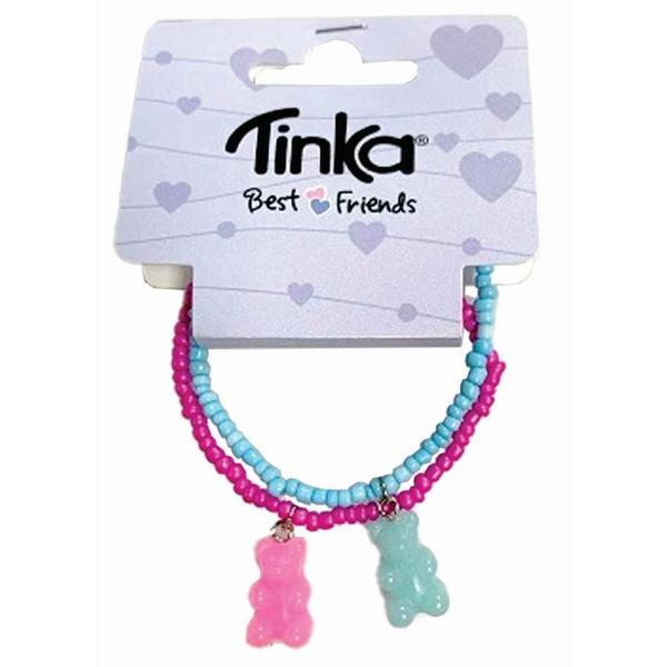 ARMBÅND 2STK BLÅ/LILLA PERLER BAMSE TINKA BEST FRIENDS