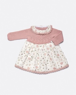 Flower Knit dress  Lyse rosa - JULIANA 