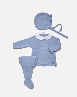 Knit set baby clothes  blå - JULIANA 