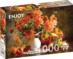 Enjoy puslespill 1000 Still Life with Orange Dahlias - levering i Mai 1000 biter - Enjoy puzzle