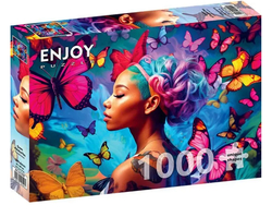 Enjoy puslespill 1000 Queen of Butterflies - levering i Mai 1000 biter - Enjoy puzzle