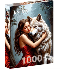 Enjoy puslespill 1000 Lady and the Wolf - levering i Mai 1000 biter - Enjoy puzzle