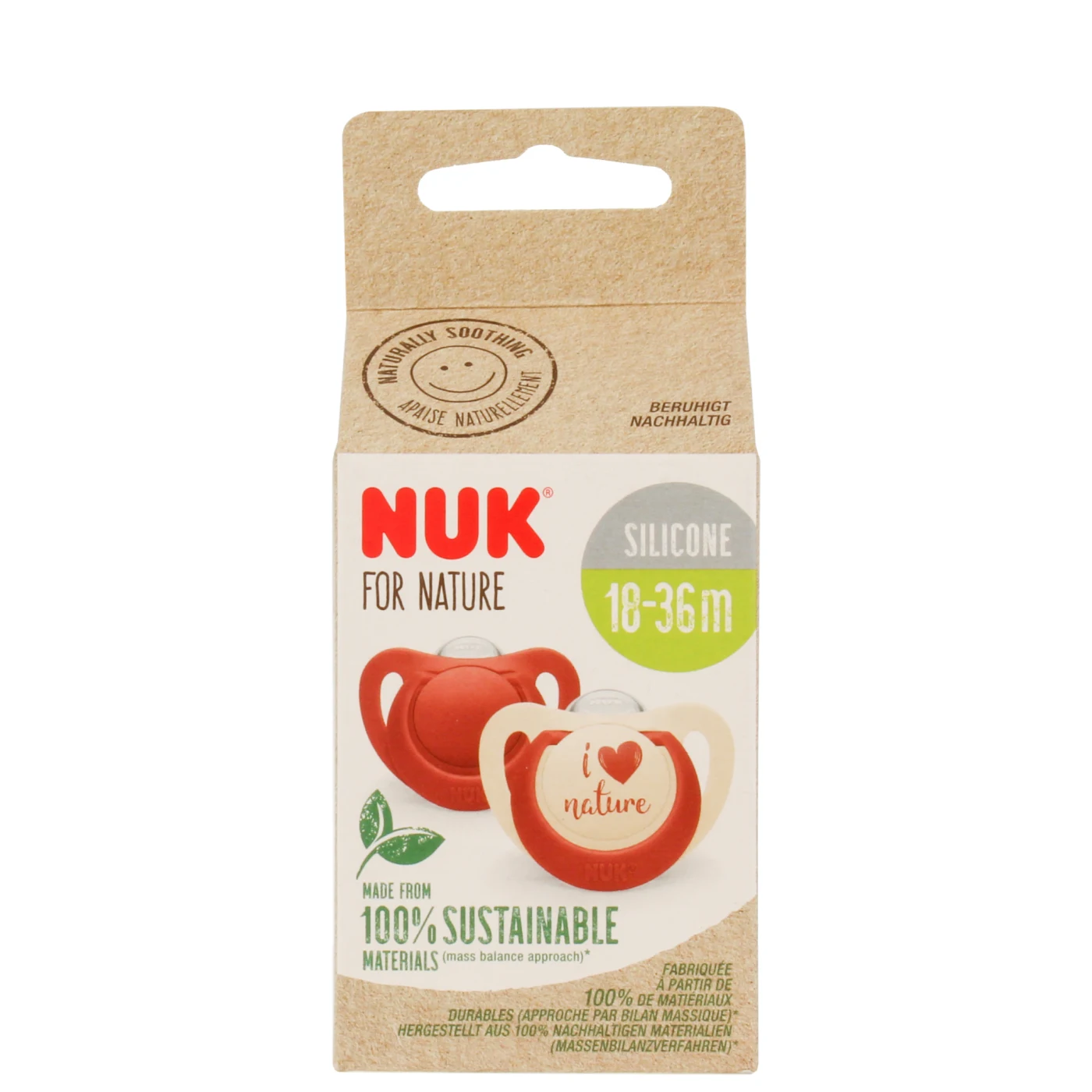 NUK for nature smokk - rød 18-36mnd 2pk