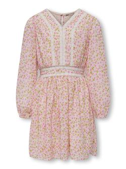 KOGERICA LIFE L/S LACE SHORT DRESS Shrinking Violet TULLI FLOWER - Kids Only 