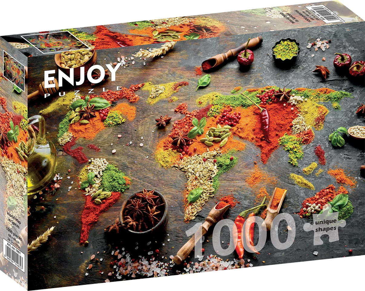 Enjoy puslespill 1000 World Map in spices World map in spices - Enjoy puzzle