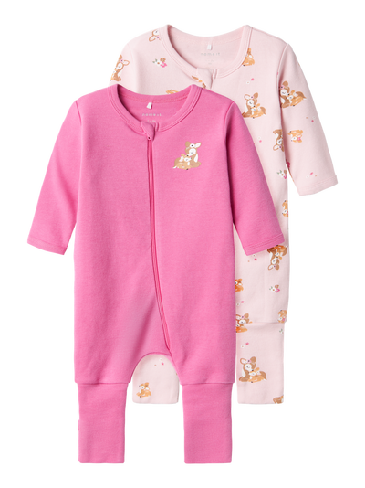 NBFNIGHTSUIT 2P ZIP FF ROSE DEER  IBIS ROSE - Name It