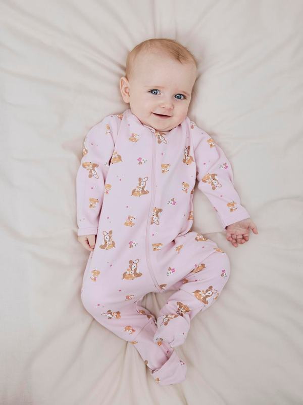 NBFNIGHTSUIT 2P ZIP FF ROSE DEER 