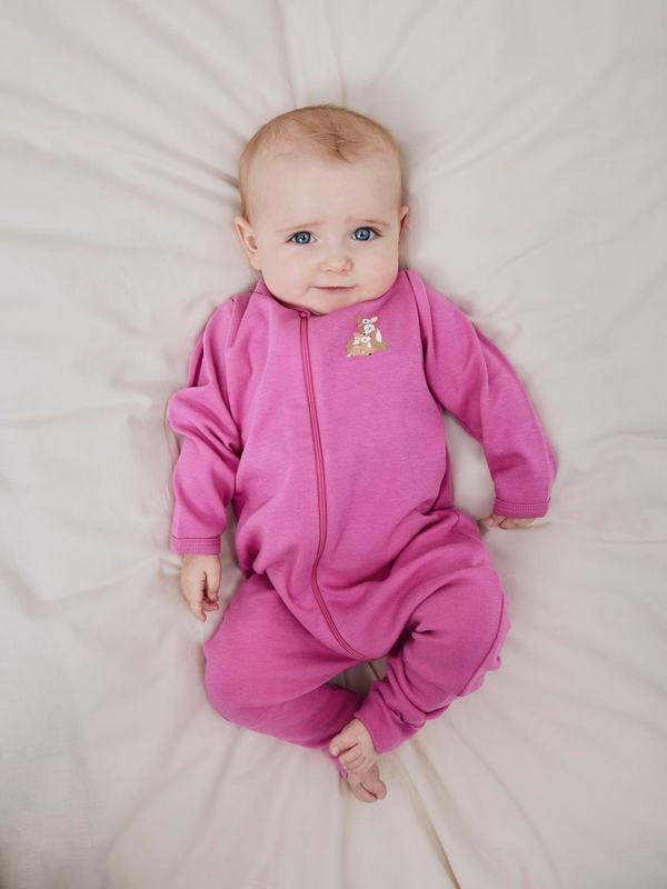 NBFNIGHTSUIT 2P ZIP FF ROSE DEER 