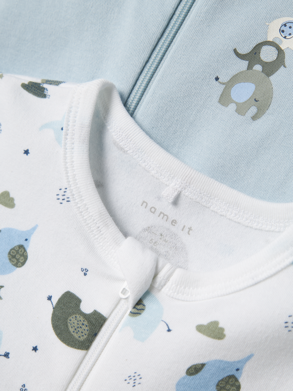 NBMNIGHTSUIT 2P ZIP  ELEPHANT 