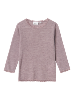 NMFWANG WOOL NEEDLE LS TOP SOLID  Purple Dove - Name It
