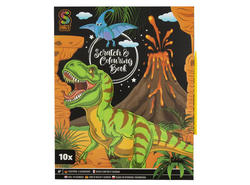 MOXY SCRATCH OG FARGEBOK - 10 ARK  Dinosaur - Salg