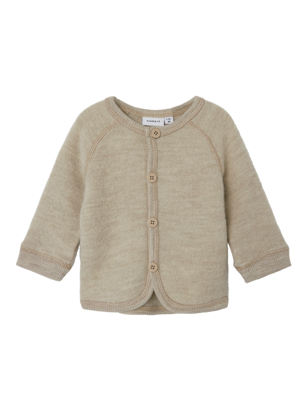 NBFWMINO WOOL BRU LS CARDIGAN