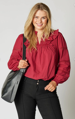 Floyd Demi bluse Bordeaux - Floyd