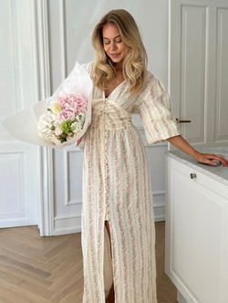 adel maxi dress Blomster - BY IC