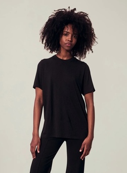 Stephanie Wool Blend Tee Black - Lexington