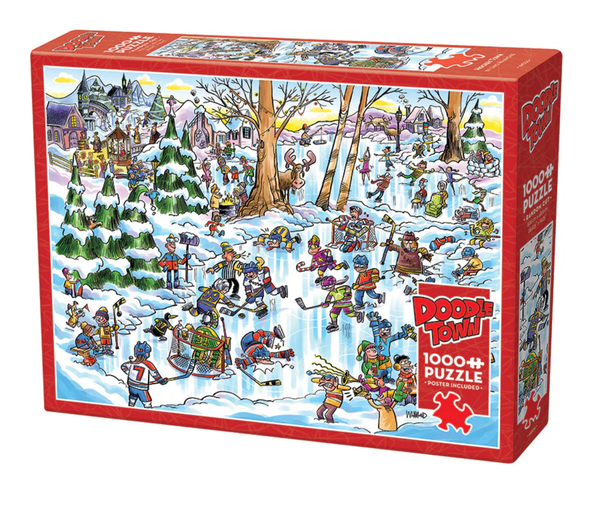 Cobble Hill Puslespill 1000 Doodle Town: Hockey Town 